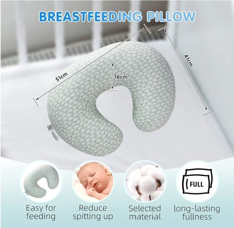Nursing Pillow and Positioner,Best for Mom Breastfeeding Pillow,100% Cotton Soft Fits Snug On Infant