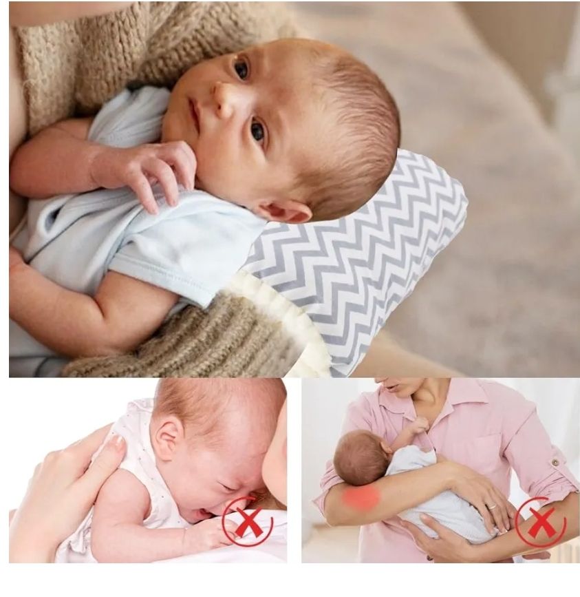 Cradle Arm Pillow Muslin Cotton Cradle Breastfeeding Pillow Arm Pillow Feeding Pillow Soft and Comfortable Head Support Pillow for Bottle Feeding Nursing
