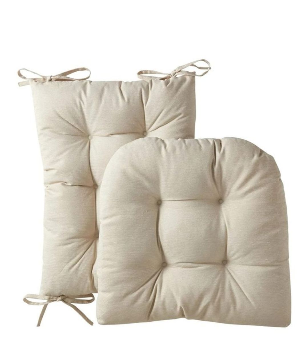 Rocking Chair Cushion Premium Tufted Pads Non Skid Slip Backed Set Of Upper And Lower With Ties.1 Count[2Pcs]