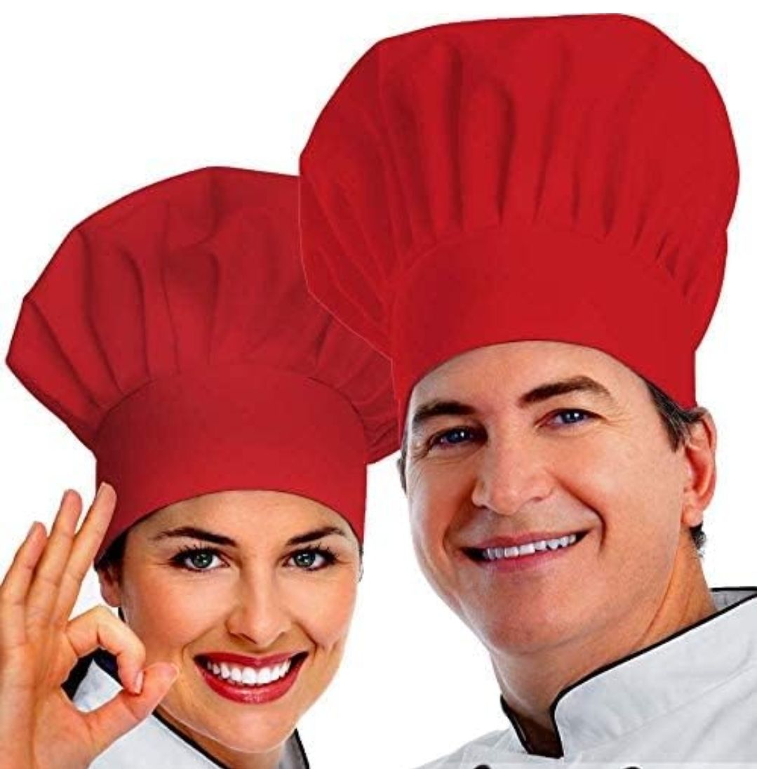 2PCS Adult Premium Adjustable Elastic Baker Kitchen Cooking Chef Cap /Chef hat.