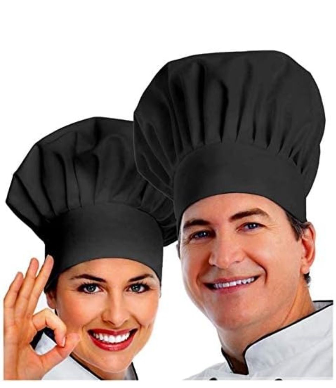 2PCS Adult Premium Adjustable Elastic Baker Kitchen Cooking Chef Cap /Chef hat.