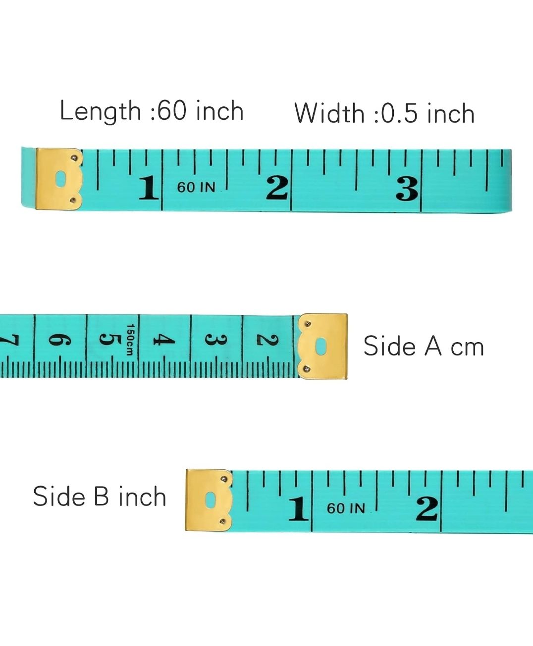 12 PCS Soft Tape Measures Double-Scale 60-Inch/150cm Soft Tape Measure Ruler Bulk for Sewing Tailor Cloth,Medical Measurement,Body Measurements (Multicolors)
