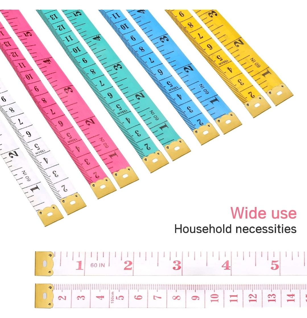 12 PCS Soft Tape Measures Double-Scale 60-Inch/150cm Soft Tape Measure Ruler Bulk for Sewing Tailor Cloth,Medical Measurement,Body Measurements (Multicolors)