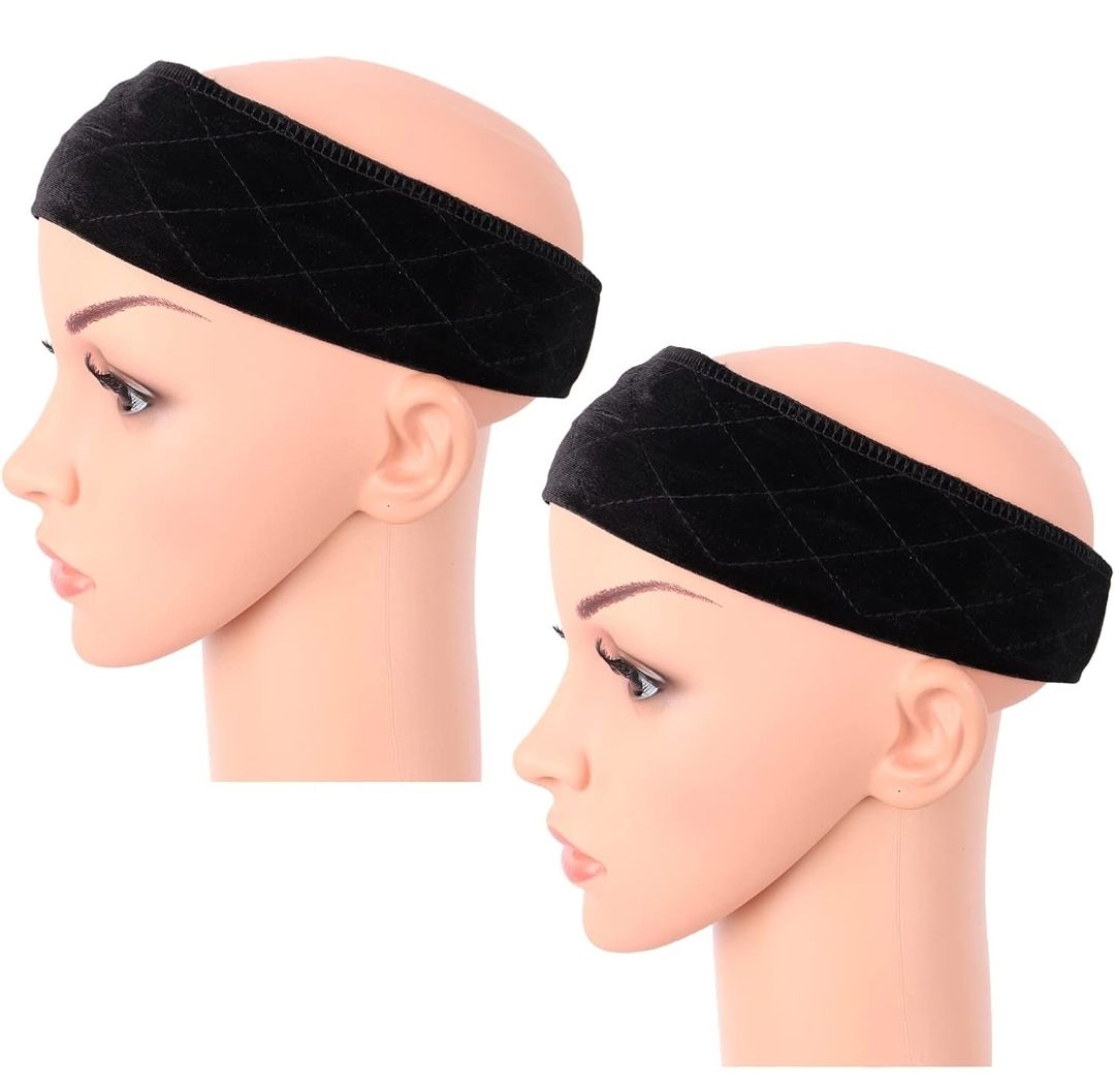 2 Pack Adjustable Velvet Wig Grip Wig Band No Slip Head Hair Bands Flexible Headband