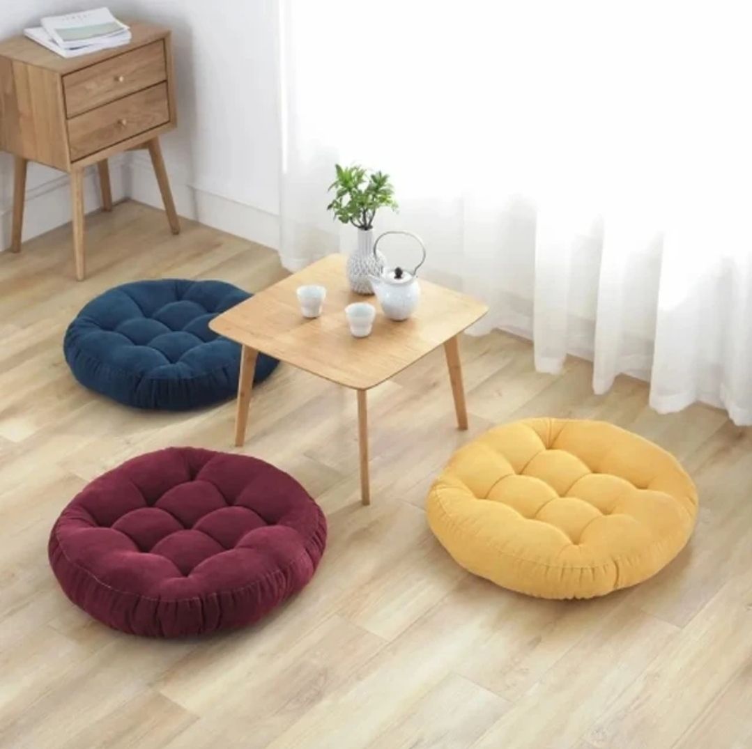 Floor Cushion, Meditation Round Floor Pillow, Thick Tufted Cushion, Balcony Cushion, Chair Seat Cushion, Floor Cushion, Round Pillow, Seat-56cm Diameter