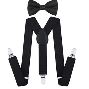 Classic Adjustable Suspender & Bowtie For Adults Unisex