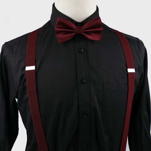 Classic Adjustable Suspender & Bowtie For Adults Unisex