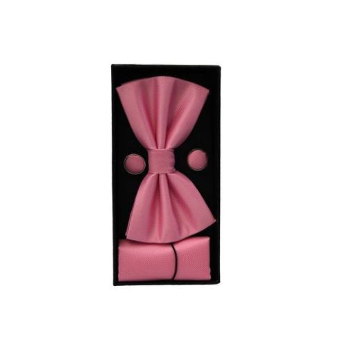 Exquisite Men's Bow Tie, Cufflinks & Pocket Square Set