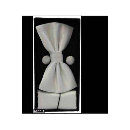 Exquisite Men's Bow Tie, Cufflinks & Pocket Square Set
