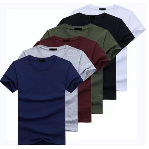 6 Pack Round Neck Plain T-shirts
