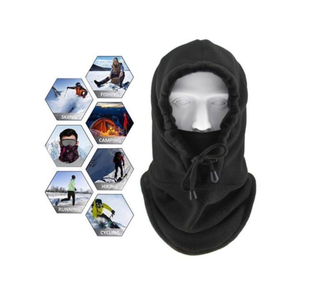 Black Balaclava Motorcycle Outdoor Face Mask Neck Warmer