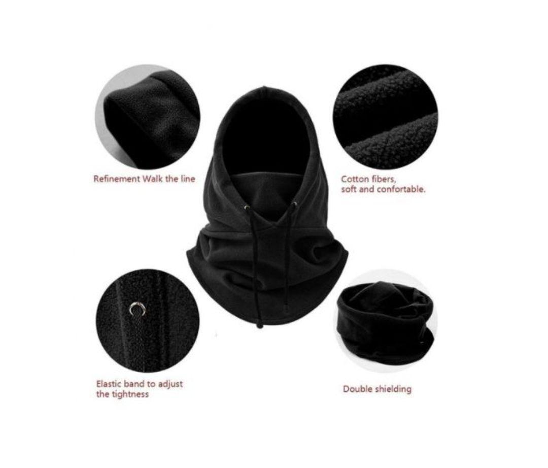 Black Balaclava Motorcycle Outdoor Face Mask Neck Warmer