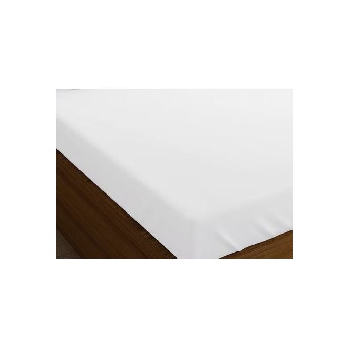 1 PC Pure White Elastic Fitted Bed Sheet