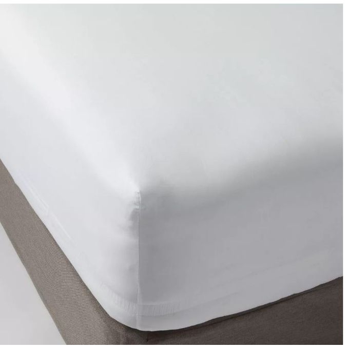 1 PC Pure White Elastic Fitted Bed Sheet