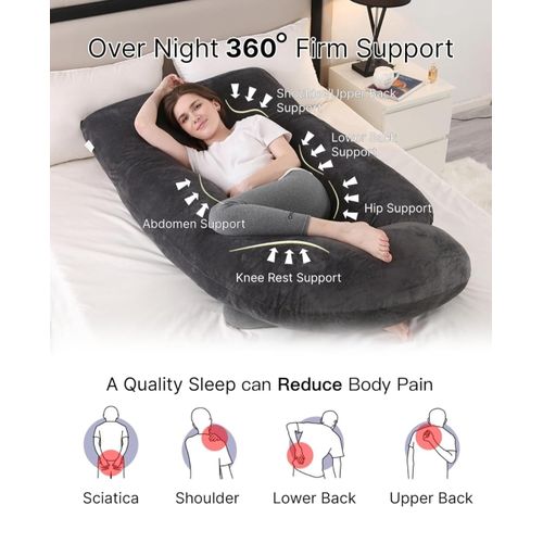 Pregnancy Pillows for Sleeping, U Shaped Full Body Maternity Pillow with Removable Cover - Support for Back, Legs, Belly, HIPS for Pregnant Women, 57 Inch Pregnancy Pillow for Women
