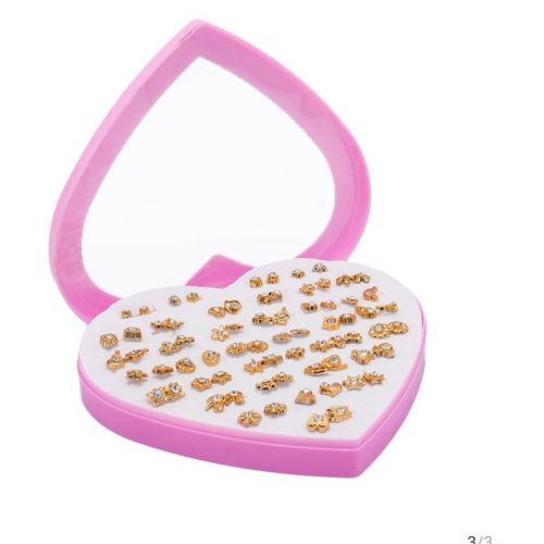 36 Pairs Gold Earrings Set Kids Unisex Studs Jewellery