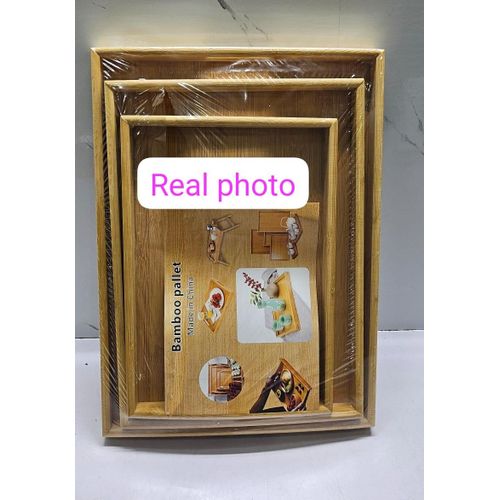 3 in 1 Big sized Bamboo Serving Trays Wooden Serving Trays Bamboo Trays Wooden Trays