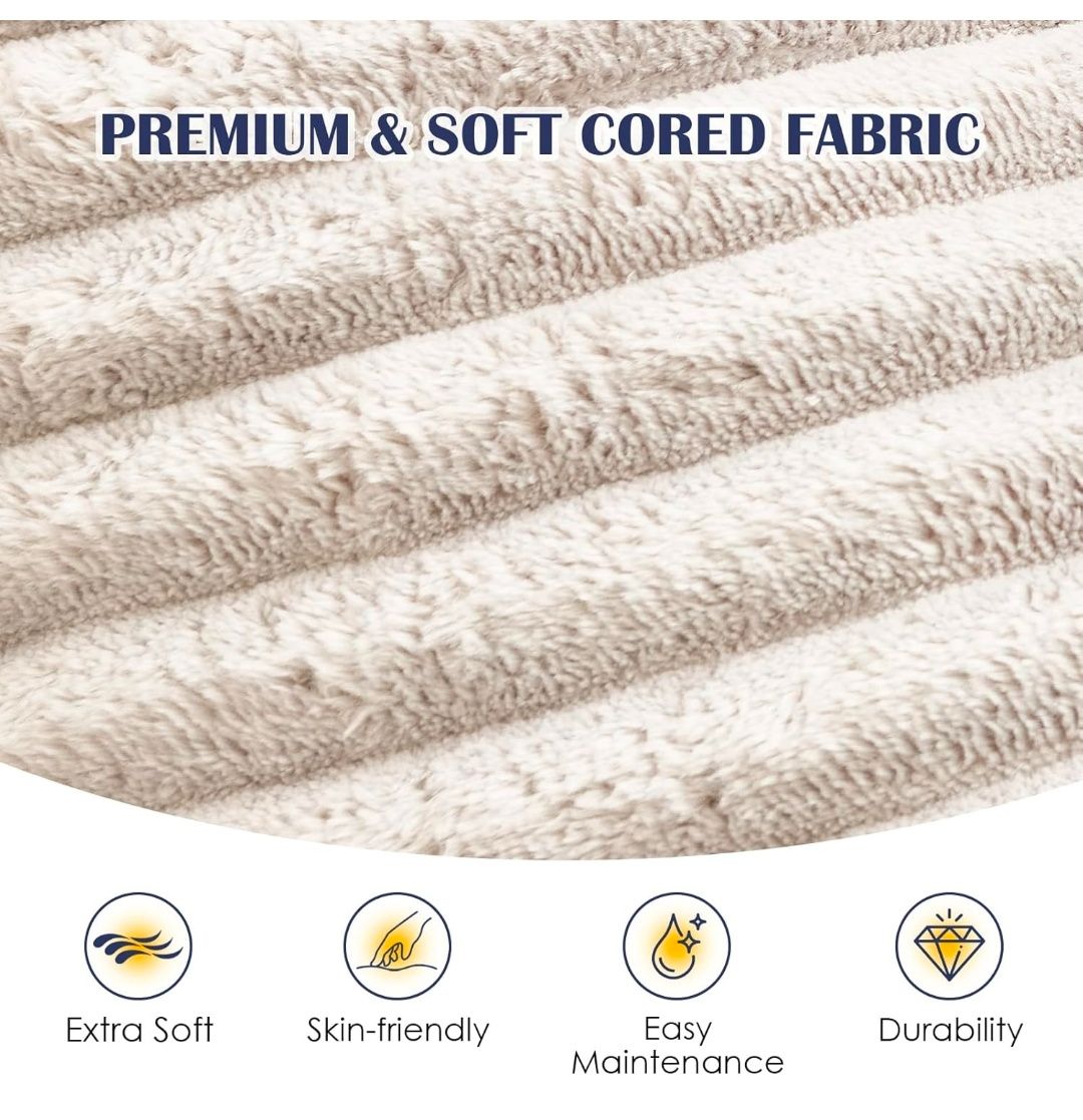 Stuffed Round Pouf Ottoman,Corduroy Foot Rest with Shredded Foam Filling, Lightweight and Fluffy Pouf Storage Ottoman for Living Room,Floor Poufs for Couch,20"x 17"