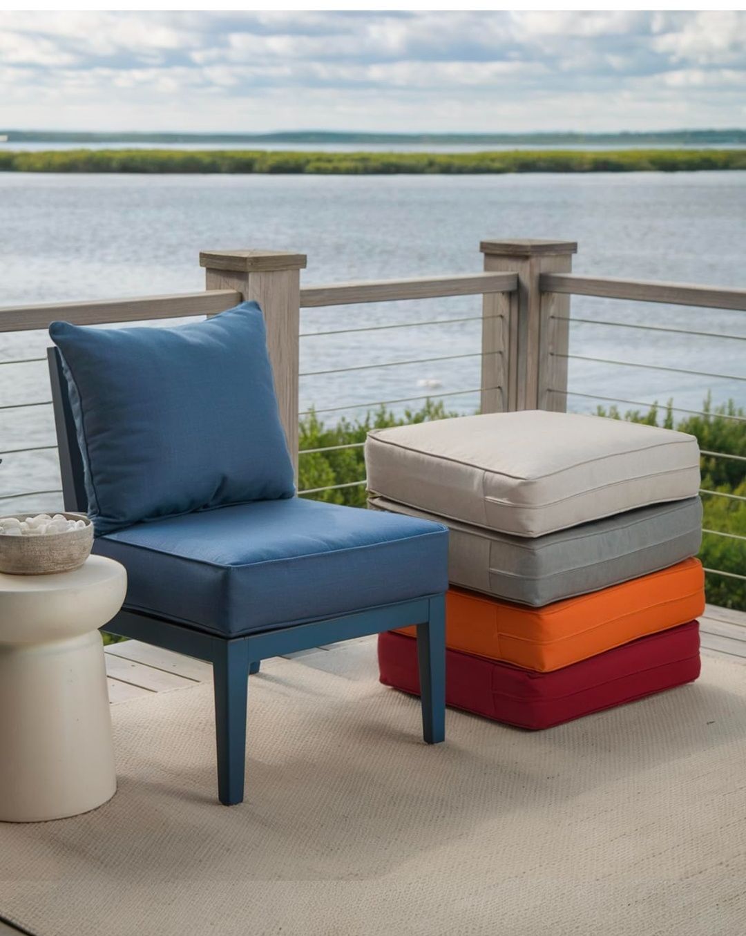 24x24x6 Inch Outdoor Cushions - Water&UV&Fade Resistant 1 Set Zippered Patio Chair Back&Seat Cushion for Wicker Dining Rocking Swivel Chairs Loveseat Couch Sectional Sofa