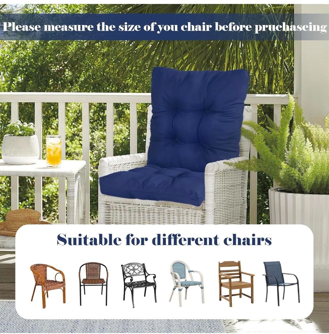 Rocking Chair Pad Non Slip Thick High Back Chair Cushion Set for Outdoor Furniture with Ties 41.7"*20.8"(Cushions Only,No Chair)