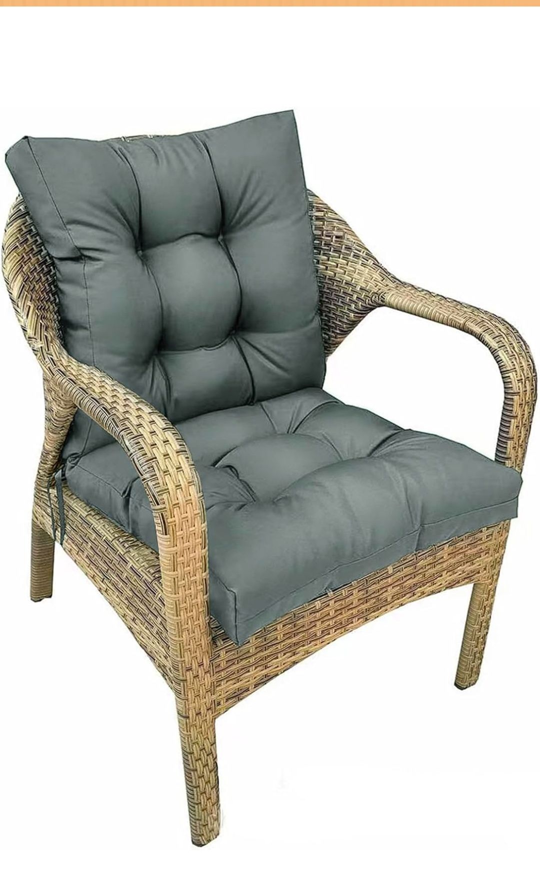 Rocking Chair Pad Non Slip Thick High Back Chair Cushion Set for Outdoor Furniture with Ties 41.7"*20.8"(Cushions Only,No Chair)