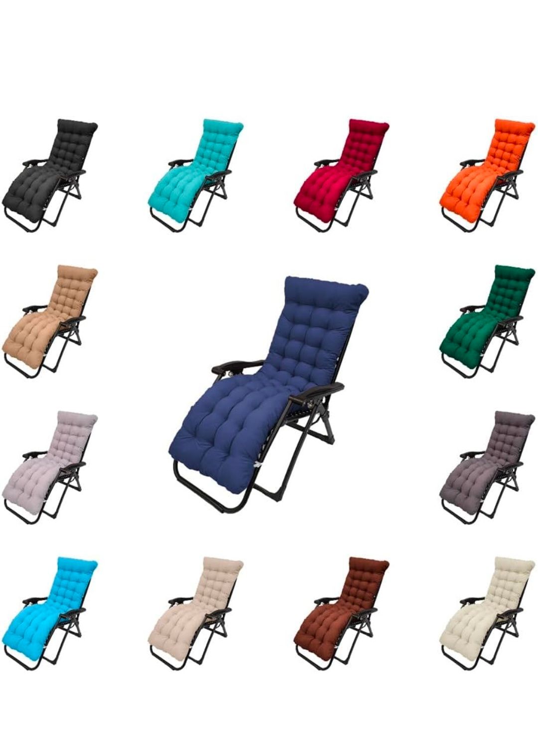 Patio Chaise Lounger Cushion,61inches Lounge Chair Recliners Chair Cushions,Thicker Padded Chaise Lounger Swing Bench Cushion for Outdoor Indoor Home Office