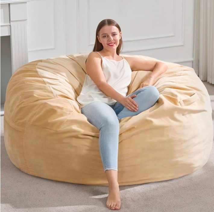 3FT Bean Bag Chair Giant Bean Bag Chairs for Adults Large Bean Chairs with Removable Cover, Beanbag Chair with Filler, Adult Bean Bag Chairs for Living Room, Bedroom