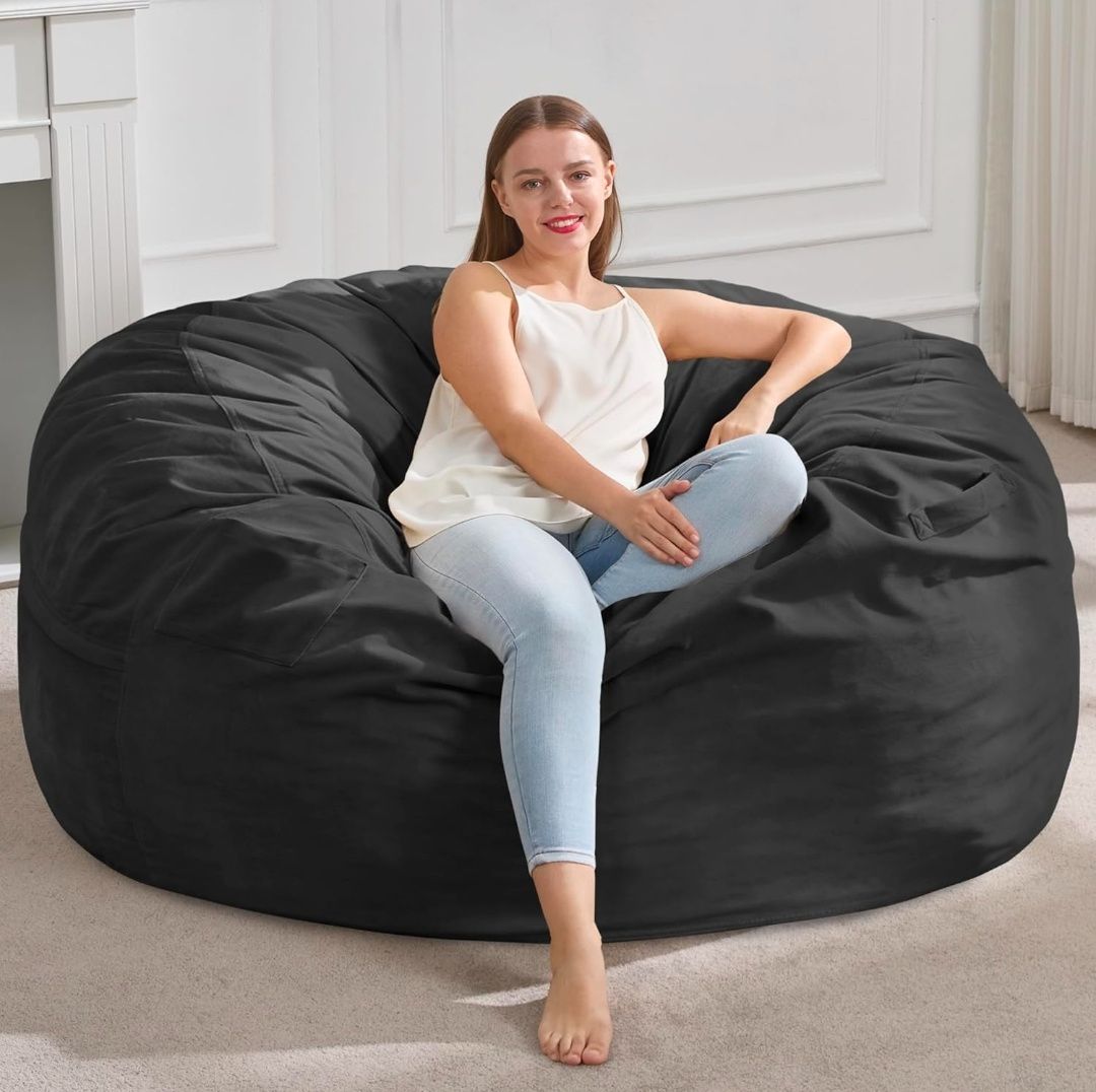 3FT Bean Bag Chair Giant Bean Bag Chairs for Adults Large Bean Chairs with Removable Cover, Beanbag Chair with Filler, Adult Bean Bag Chairs for Living Room, Bedroom