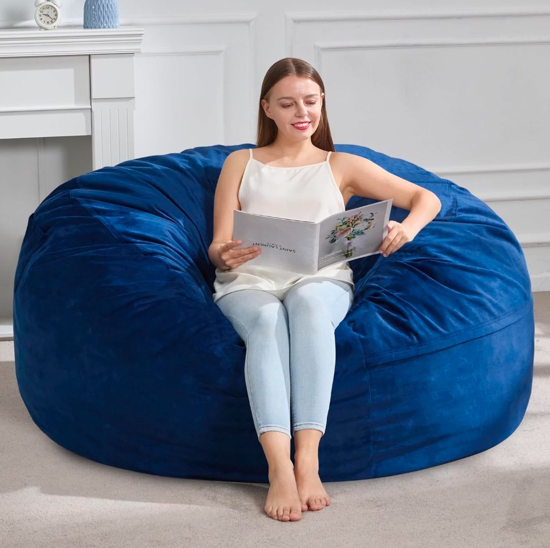 3FT Bean Bag Chair Giant Bean Bag Chairs for Adults Large Bean Chairs with Removable Cover, Beanbag Chair with Filler, Adult Bean Bag Chairs for Living Room, Bedroom