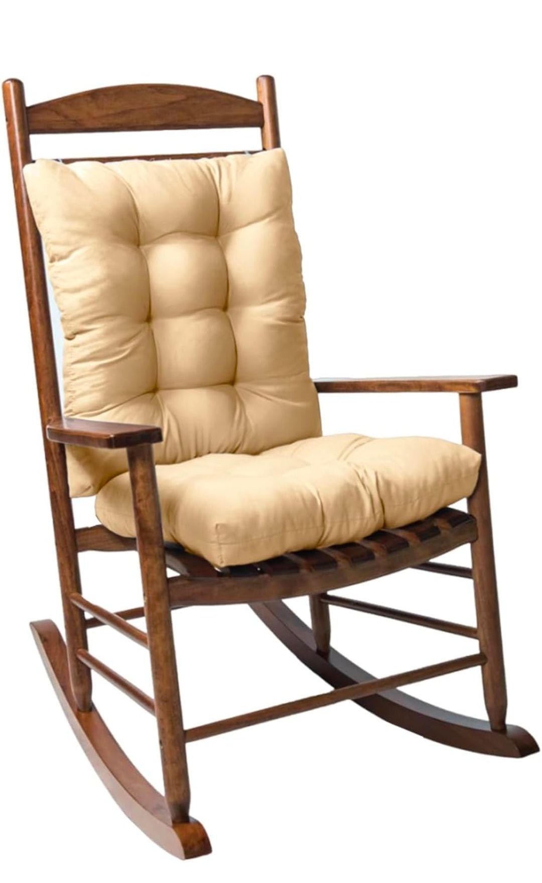 Rocking Chair Cushion Indoor Outdoor High Back Seat Pad Soft Chair Cushion for Patio Porch Garden Kitchen Office.(Cushions only no Chair)