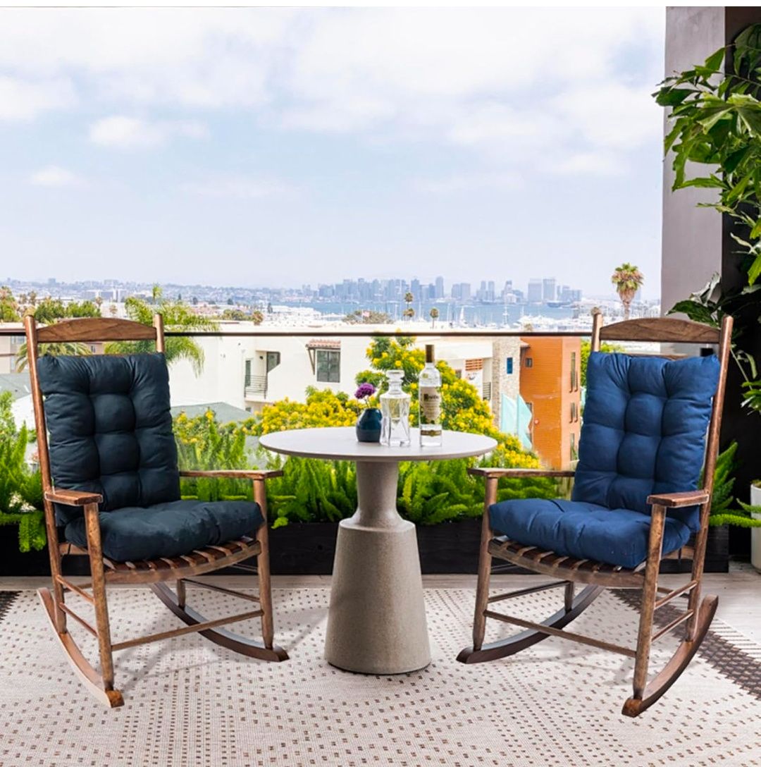 Rocking Chair Cushion Indoor Outdoor High Back Seat Pad Soft Chair Cushion for Patio Porch Garden Kitchen Office.(Cushions only no Chair)