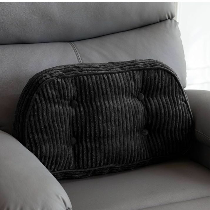 Lumbar Support Pillow for Recliner Chair/Accent Chair/Couch/Office Chair, Tufted Corduroy Back Support Cushion for Elderly, Recliner Cushions for Back Rest, Pain Relief, Reading