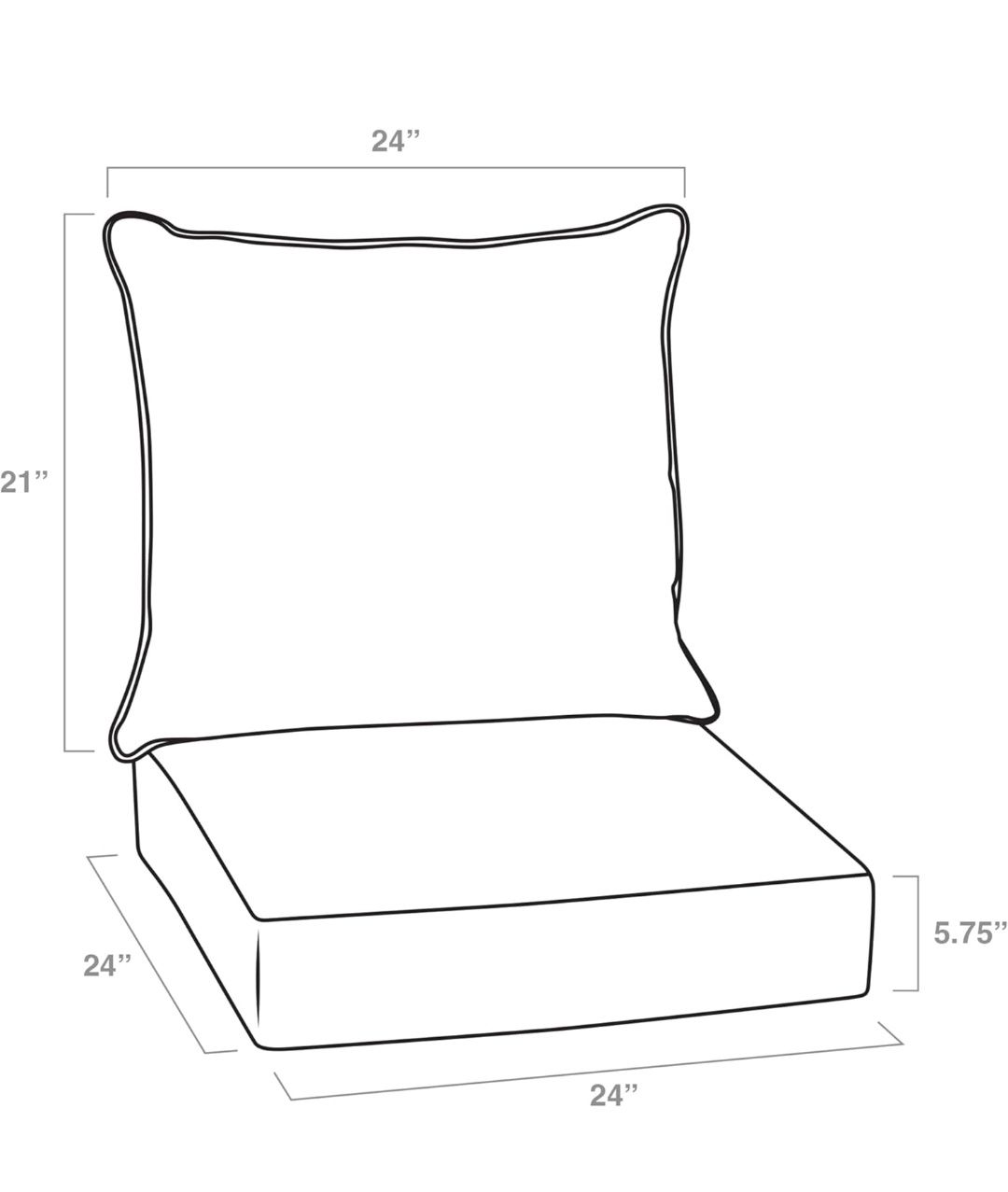Outdoor Deep Seat Cushion Set.(Cushions Only)