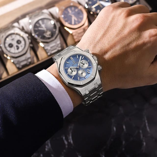 LIMITED Edition POEDAGAR 2025 Luxury Chronograph | Superior High Quality Men Quartz Stainless Steel Band Multifunctional New Designer Sport, Luminous Hands Fashion, Semi-Automatic Antique