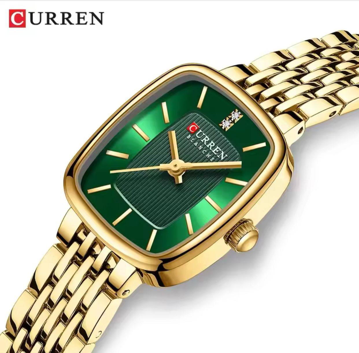 CURREN 9093 Luxury Square Womens Quartz Watches Casual Business Ladies Clock Relogio Feminino Women Beauty Leisure Sport Fashion Simple Waterproof Square Watches