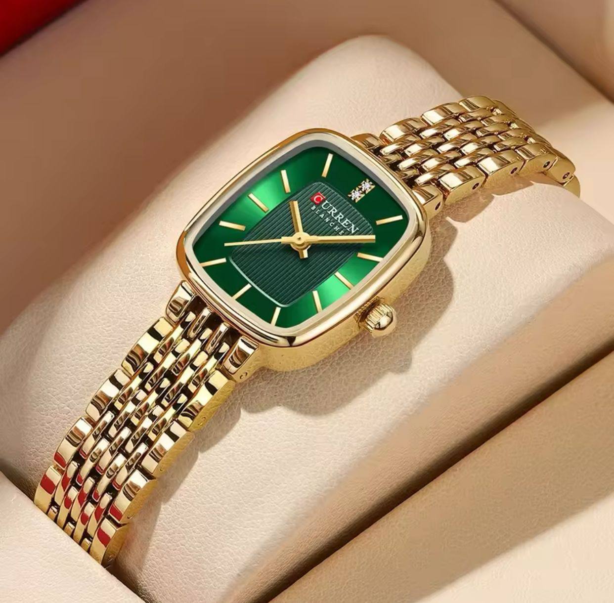 CURREN 9093 Luxury Square Womens Quartz Watches Casual Business Ladies Clock Relogio Feminino Women Beauty Leisure Sport Fashion Simple Waterproof Square Watches
