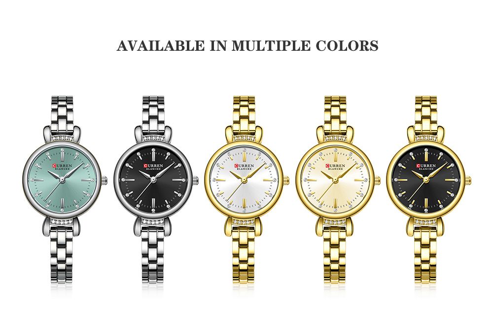 2025 CURREN Top Brand Elegant Dress Watch for Women Shining Rhinestones Gold Stainless Steel Bracelet and Diamond Design Waterproof and Exquisite Fashionable Quartz Wristwatch