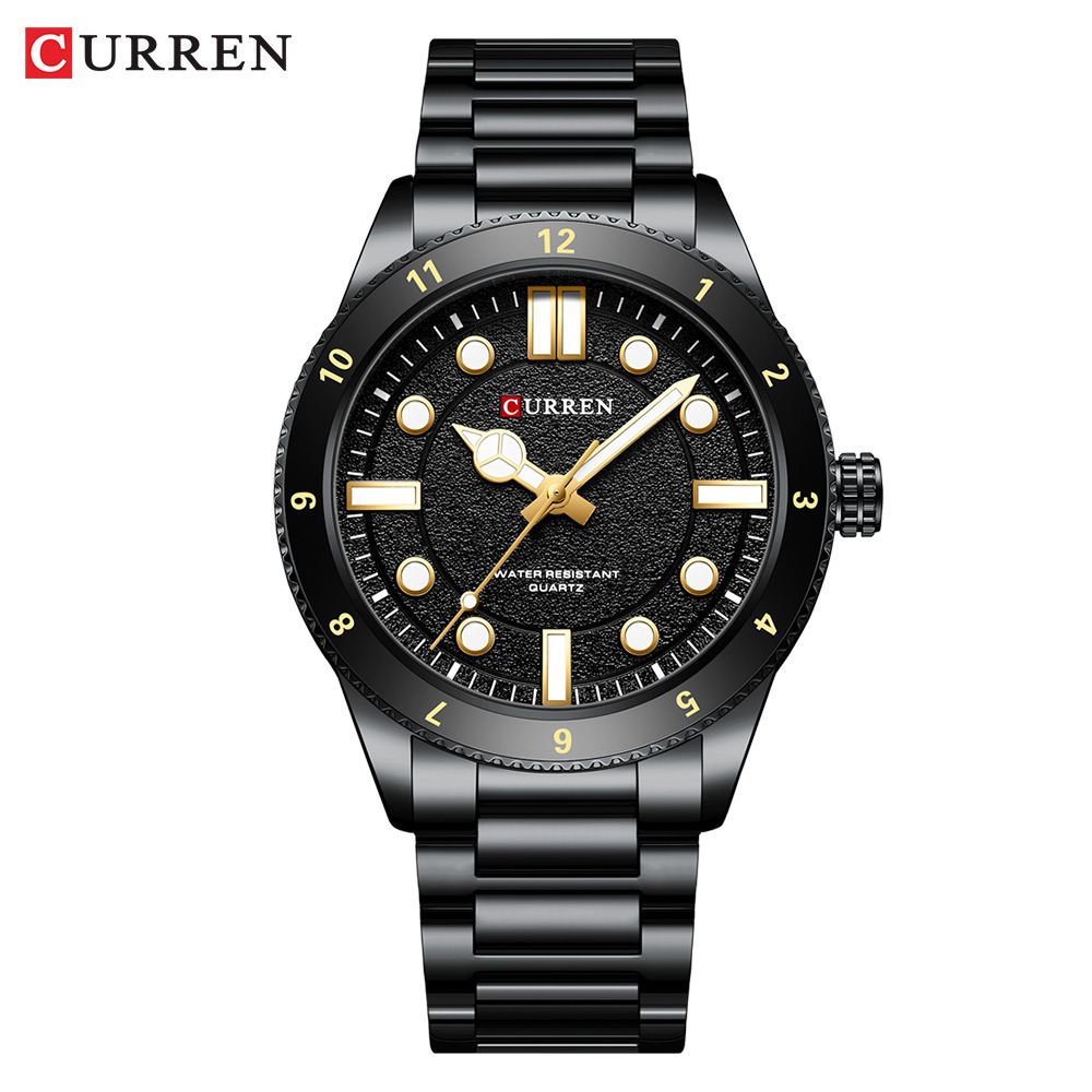 CURREN 8450 Precision Japanese Movement Quartz Watch – Business and Sports Design with Blue Green Dial Analog Display Durable Stainless Steel Strap Top-Brand Chronograph Timepiece Stylish