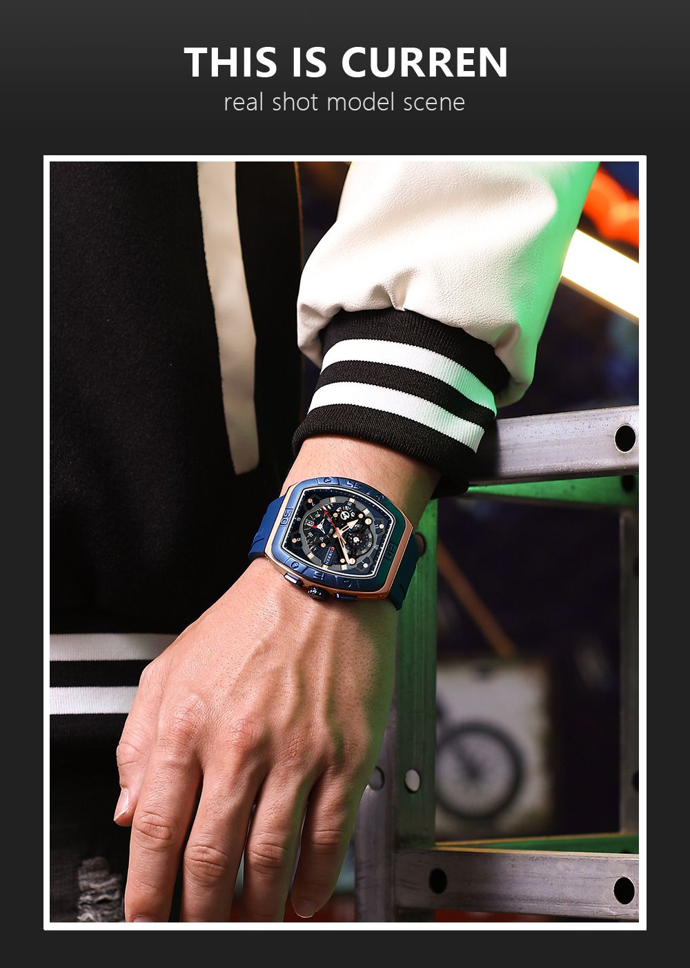 BRAND NEW CURREN Luxury Chronograph Sports Watch Top Brand Design | Waterproof Quartz Movement Classic Date Dial Luminous Hands Durable Silicone Strap Fashionable Gift Sport Fashion Everyday Elegance