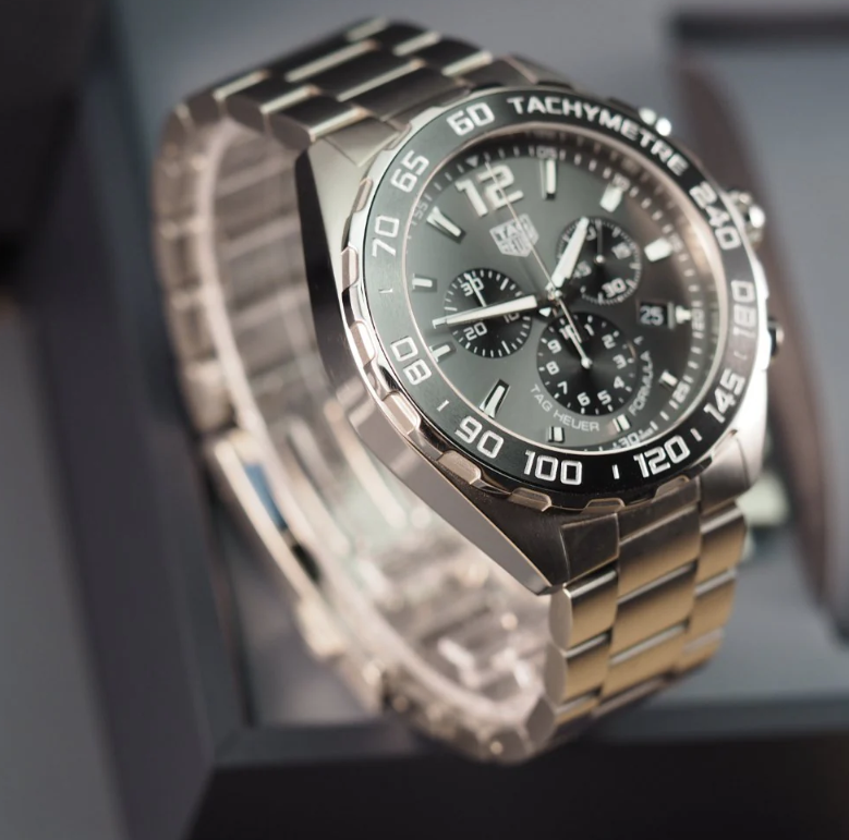 Premium Swiss Clock 0842 | Timeless Testament Icon To Racing Heritage Innovation + Swiss Automatic Movement Premium Craftmanship Refined Aesthetics Blue Bezel Luminous Hands & Sub-dials