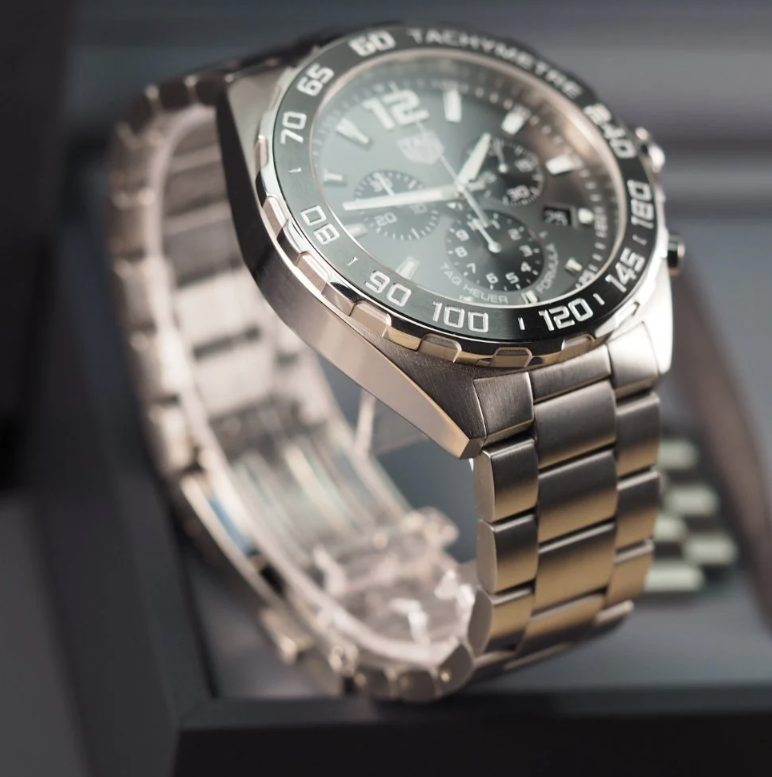 Premium Swiss Clock 0842 | Timeless Testament Icon To Racing Heritage Innovation + Swiss Automatic Movement Premium Craftmanship Refined Aesthetics Blue Bezel Luminous Hands & Sub-dials