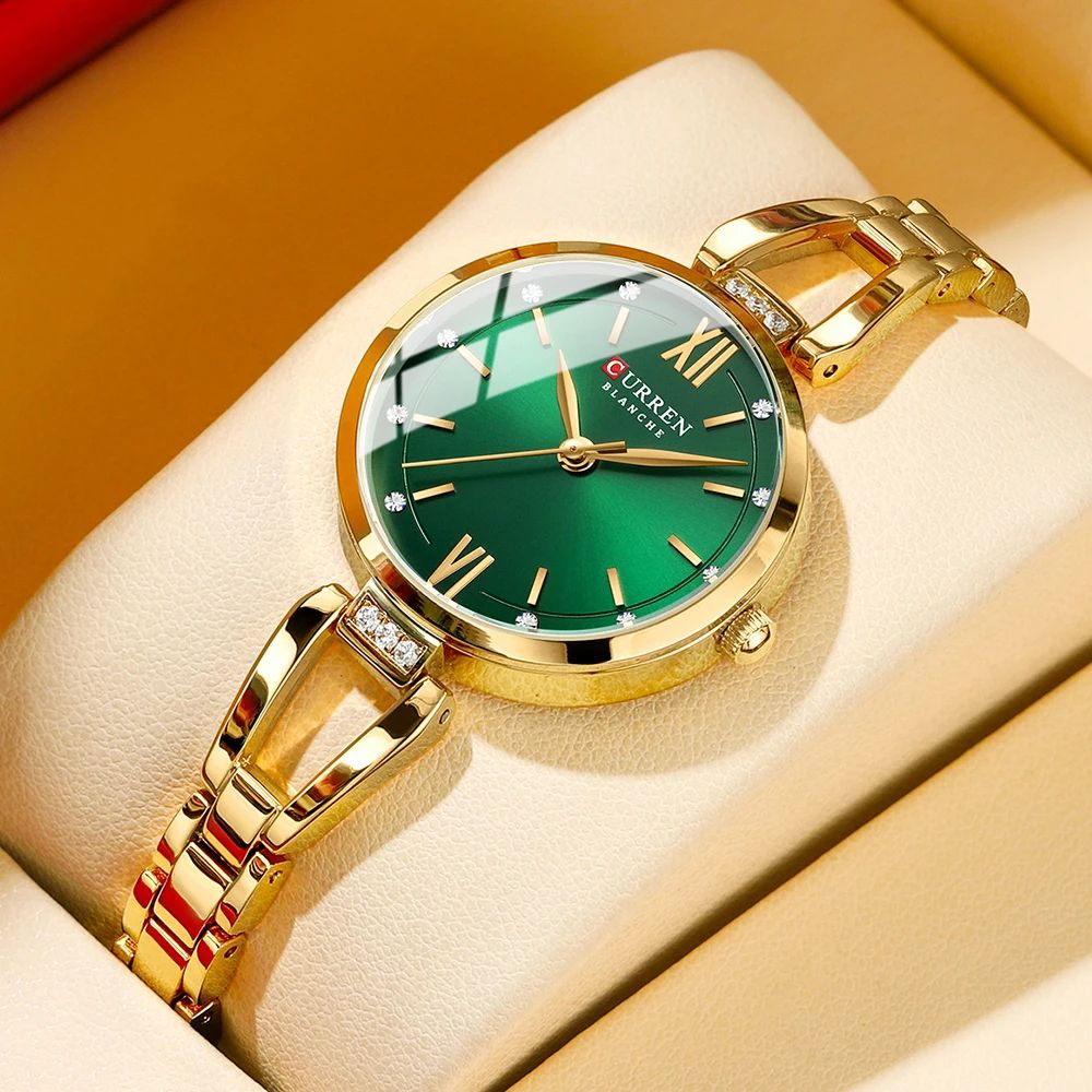 Lady CURREN 2025 | CHARM Luxury Brand Elegant Fashion Gold Wrist Clock Stainless steel Waterproof Original Quartz Wristwatch Modern Japanese Minimalist Vintage Luxe