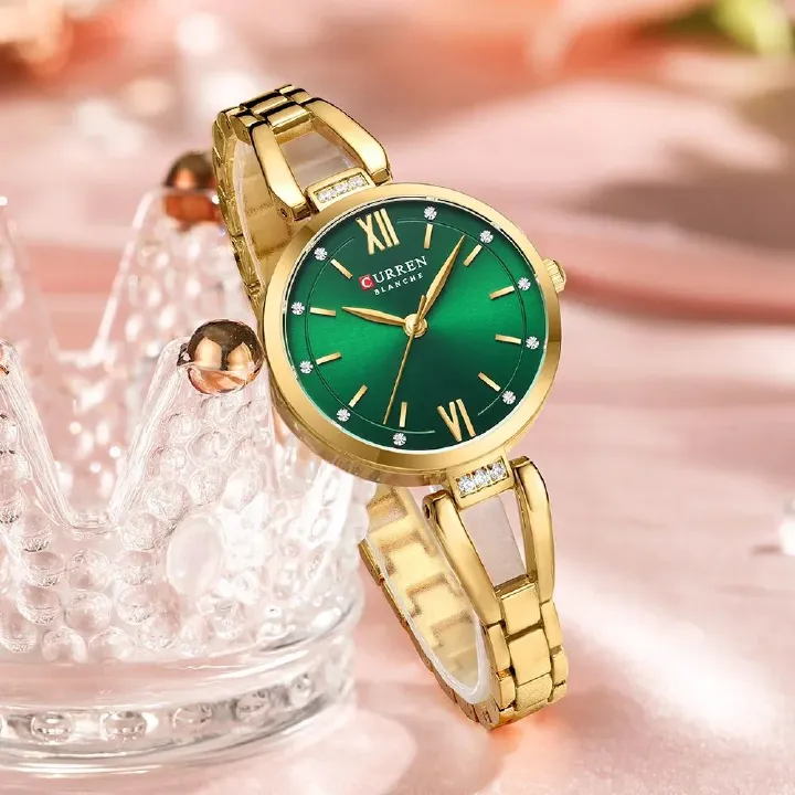 Lady CURREN 2025 | CHARM Luxury Brand Elegant Fashion Gold Wrist Clock Stainless steel Waterproof Original Quartz Wristwatch Modern Japanese Minimalist Vintage Luxe