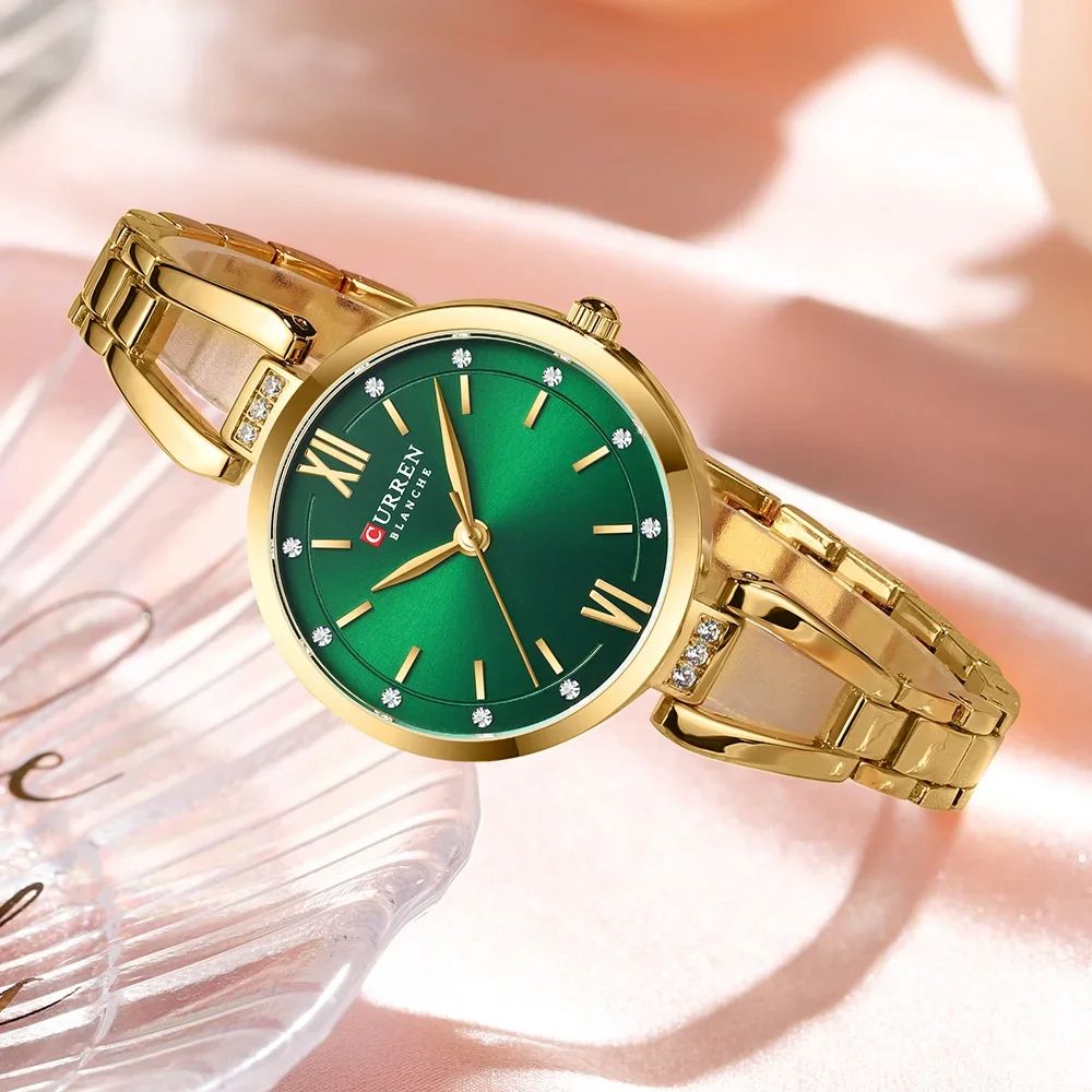 Lady CURREN 2025 | CHARM Luxury Brand Elegant Fashion Gold Wrist Clock Stainless steel Waterproof Original Quartz Wristwatch Modern Japanese Minimalist Vintage Luxe