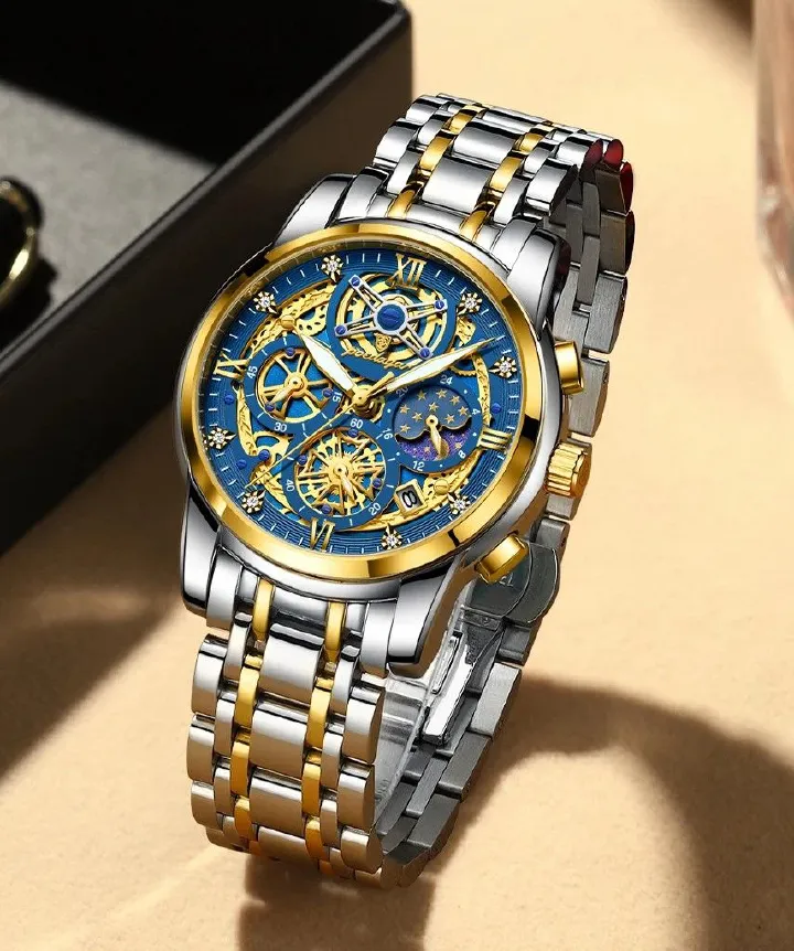 Calendar POEDAGAR-984 Clock Watch | New Arrivals High Quality Business Stainless Steel Strap Luminous Chronograph Luminous Hands with Push Button Hidden Clasp DIVER