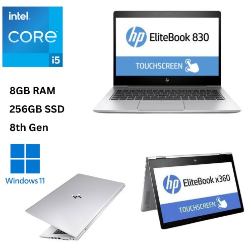 HP EliteBook 830 G6 X360 Core I5 8GB RAM 256GB SSD 8th Gen 13.3 inches Touchscreen 2 in 1 Convertible Ultra Slim Refurbished Laptop