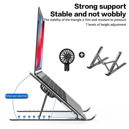 Foldable Portable Metal Laptop Stand With Detachable Fan
