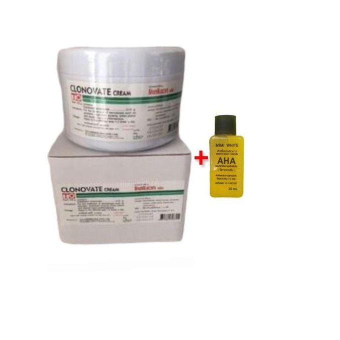 Clonovate Cream + AHA Serum For Knuckles,Pigmentation And Sunburn. Clonovate cream is a well formulated solution to treat skin conditions such as acne, psoriasis, eczema, rashes, mild burns and react