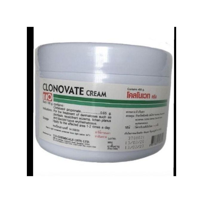Clonovate Cream + AHA Serum For Knuckles,Pigmentation And Sunburn. Clonovate cream is a well formulated solution to treat skin conditions such as acne, psoriasis, eczema, rashes, mild burns and react