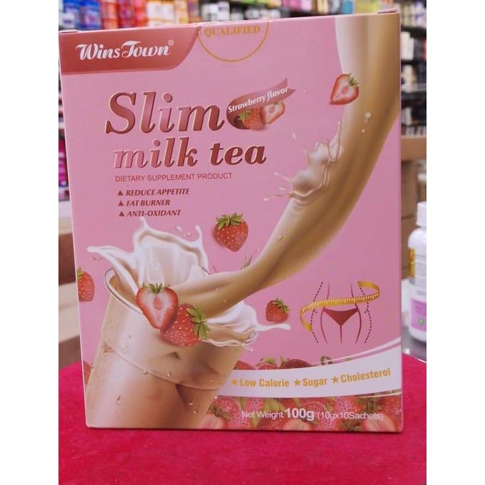 Winstown Slim Milk Tea Dietary Supplement Product Wins Town. A dietary fat burner and antioxidant. Has low calories product which comes with 2 flavors- chocolate and strawberry.Helps also detox inter